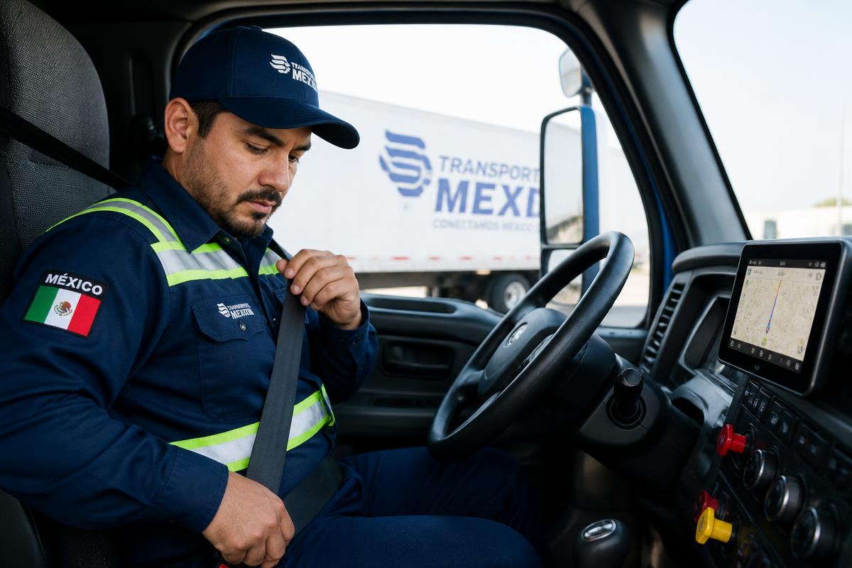 Operador de Grupo MUSA asegurando cinturón de seguridad